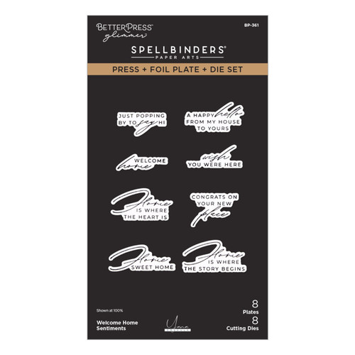 Spellbinders: Press + Foil Plate & Die Set, Welcome Home Sentiments