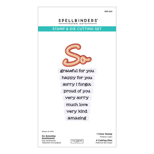 Spellbinders: Clear Stamp & Die Set, So Amazing Sentiments