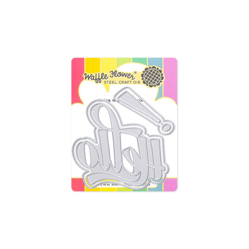 Waffle Flower: Waving Hello Word Die