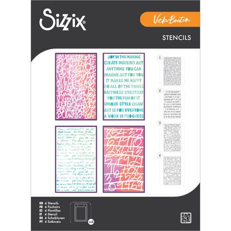 Vicki Boutin: A5 Stencil, Words and Numbers