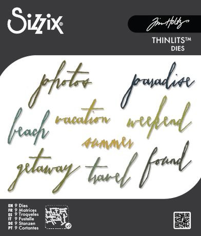 Tim Holtz: Thinlits Dies, Vacation Words Handwritten