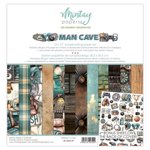 Mintay: 12X12 Paper Set, Man Cave