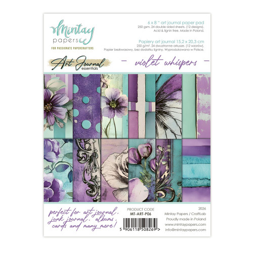 Mintay: 6X8 Art Journal Paper Pad, Violet Whispers