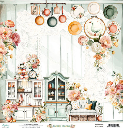 Mintay: 12X12 Patterned Paper, Family Stories 01