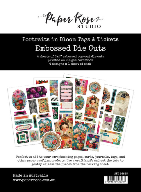 Paper Rose: Embossed Die Cuts - Portraits in Bloom Tags & Tickets