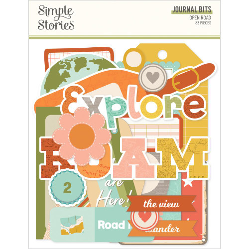 Simple Stories: Journal Bits & Pieces Die Cuts- Open Road