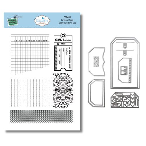 Elizabeth Craft Designs: Clear Stamp & Die Combo, Layered Tags