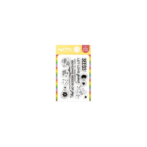 Waffle Flower: Postage Collage Seeds Details Stamp Set