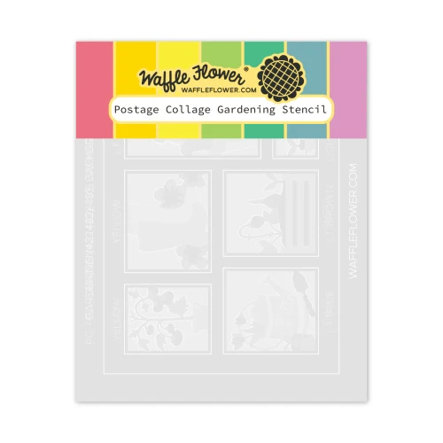 Waffle Flower: Postage Collage Gardening Stencil