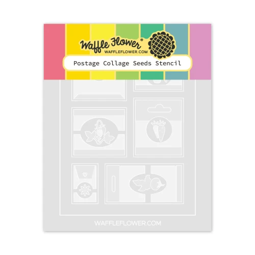Waffle Flower: Postage Collage Seeds Stencil
