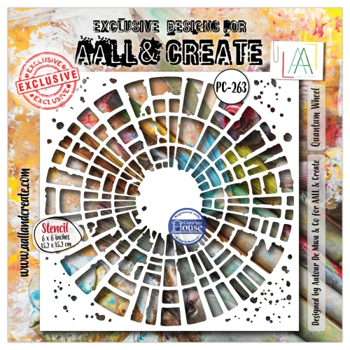 AALL & Create: 6"x6" Stencil #263 - Quantum Wheel