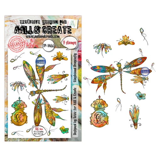 AALL & Create: A6 - Stamp Set #1466 - Glassbound Dragonfly