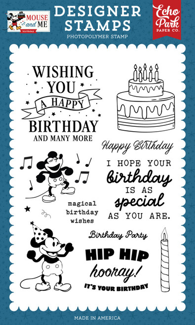Echo Park: Clear Stamp, Mouse and Me Birthday - Birthday Party Mouse