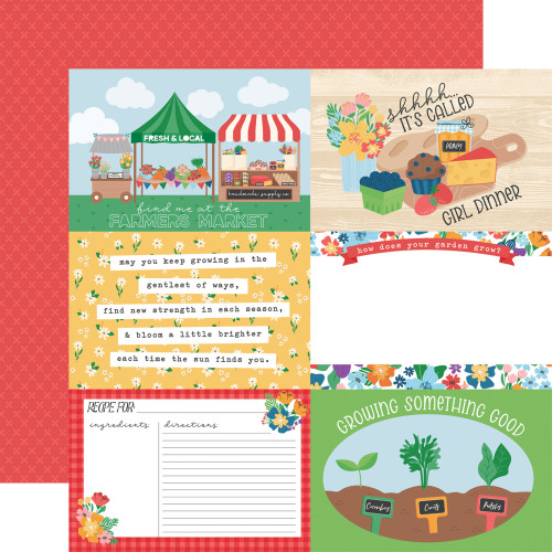 Echo Park: 12X12 Patterned Paper, Freshly Picked - 6x4 Journaling Cards
