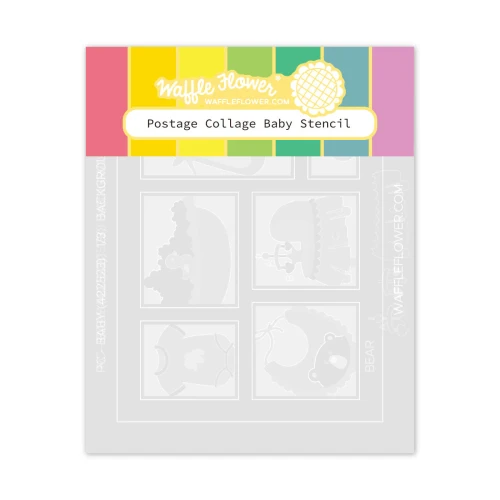 Waffle Flower: Postage Collage Baby Stencil