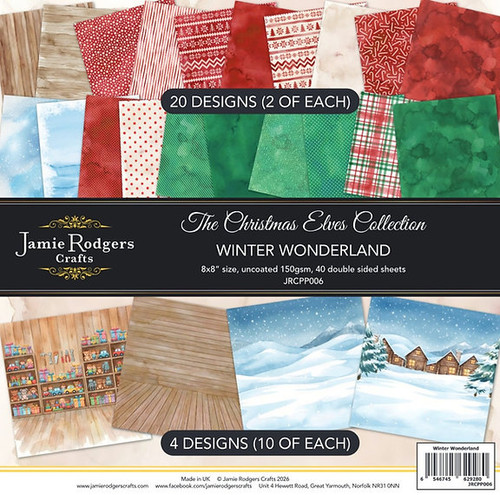 Jamie Rosgers Crafts: Winter Wonderland 8" x 8" 150gsm Paper Pad (40 Double-Sided Sheets)