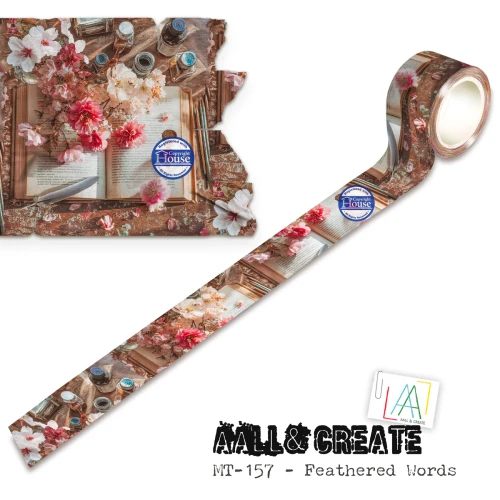 AALL and Create: Layer-It-Up Washi Tape 25mm x 10m - Feathered Words