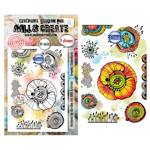 AALL and Create: A6 - Stamp Set - Graphic Coquelicots