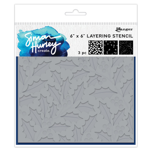 Simon Hurley creates.: 6x6 Stencil - Festive Holly
