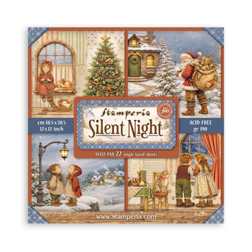 Stamperia: 12x12 Maxi Paper Pad, Silent Night