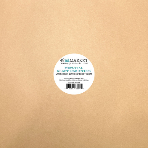 49& Market: Essential Kraft Cardstock 12x12  #20 Sheets