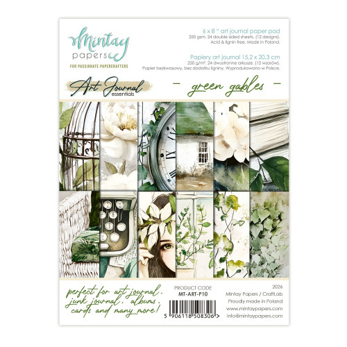 Mintay: 6X8 Art Journal Paper Pad, Green Gables