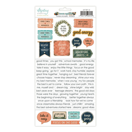Mintay: 6X12 Paper Stickers, Teen Spirit - Words