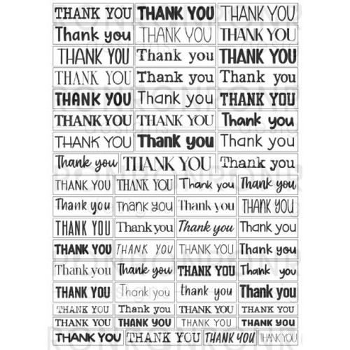 RonRon Designs: Stickers: Thank You - White