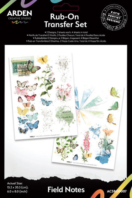 Arden Creative Studio: 6x8 Rub-On Transfers, Field Notes