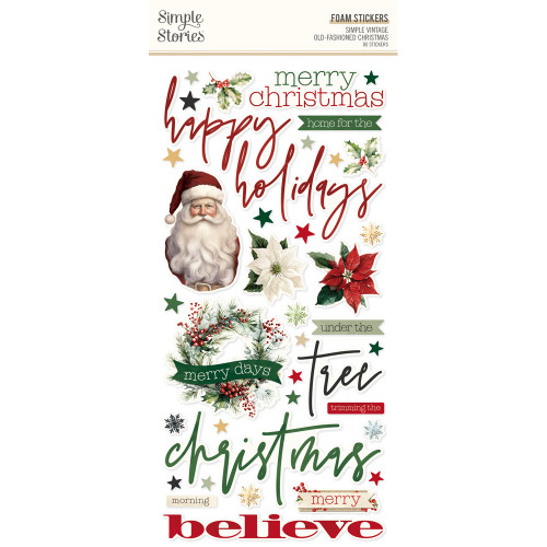 Simple Stories: Foam Stickers, Simple Vintage Old-Fashioned Christmas