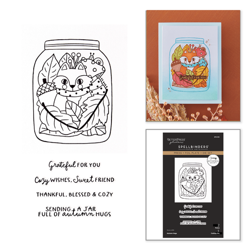 BetterPress Society September: Autumn Hugs Press Plate & Die Set