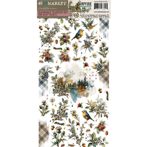 49 & Market: 6x12 Blendable Rub-ons, Campfire Memories