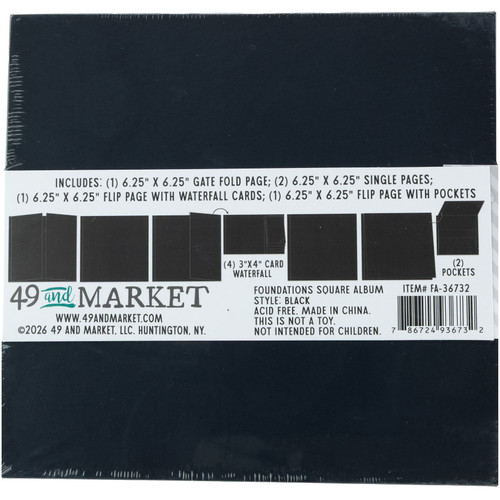 49 & Market: 6x6 Square Foundations Album - Black