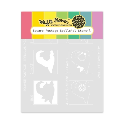 Waffle Flower: Square Postage Spellcial Stencil