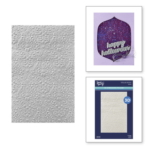 Spellbinders: 3D Embossing Folder, Spooktacular - Damask by Simon Hurley