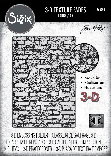 Tim Holtz: 3D Texture Fades, Brickwork Embossing Folder