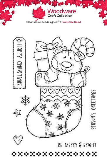 Woodware: Bertie’s Stocking A6 Clear Stamp Set By Françoise Read