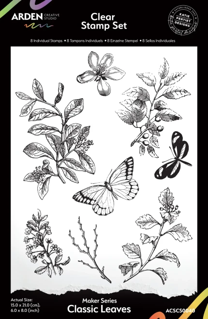 Arden Creative Studio: Maker Series Classic Leaves 6in x 8in Clear Stamp Set