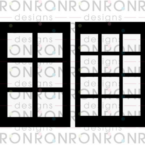 RonRon Designs: Stencil Pair Of Squares - 6X9"