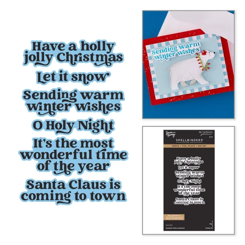 Spellbinders: Wonderful Winter Sentiments Press + Foil Plate & Die Set by Simon Hurley