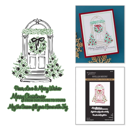 Spellbinders: Festive Evergreens Registration Press + Foil Plate & Die Set