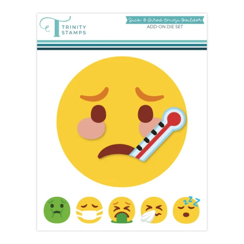 Trinity Stamps: Die Set, Sick & Tired Emoji Builder Add-on Die Set