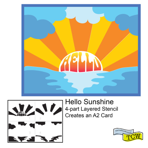 The Crafter's Workshop: Layered 8.5X11 Layering Stencil, Layered Hello Sunshine