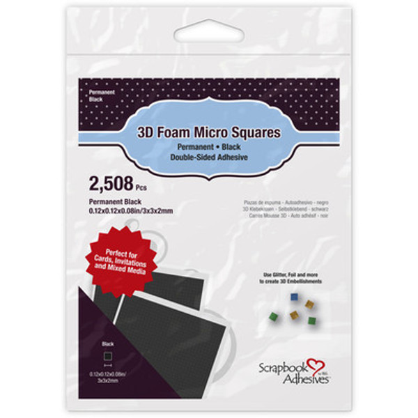 Scrapbook Adhesives: 3D , Black Foam Squares - Micro