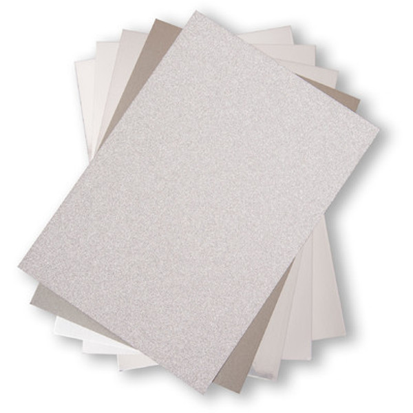 Sizzix: Surfacez 8.5x11 Opulent Cardstock Pack, Silver