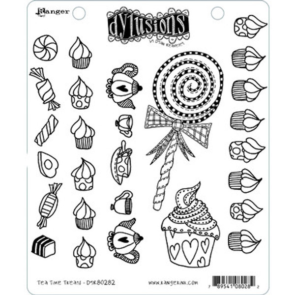 Dyan Reaveley: Dylusions Cling Stamp, Tea Time Treats