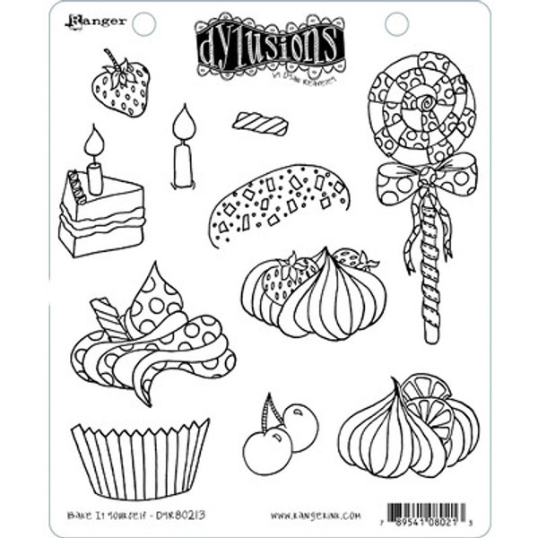 Dyan Reaveley: Dylusions Cling Stamp, Bake It Yourself