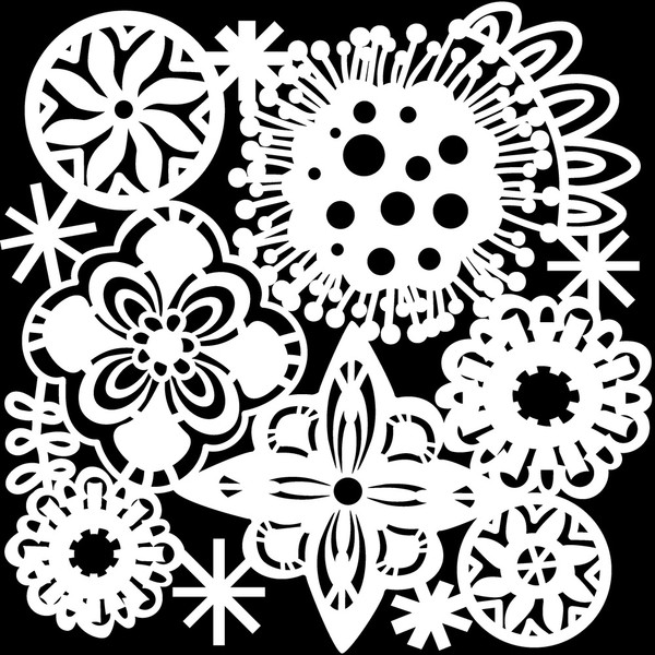 The Crafter's Workshop: 12x12 Stencil, Festive Flowers