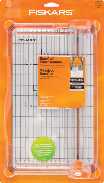 Fiskars: Trimmer, 12" Surecut Portable Paper Trimmer - Wide Base