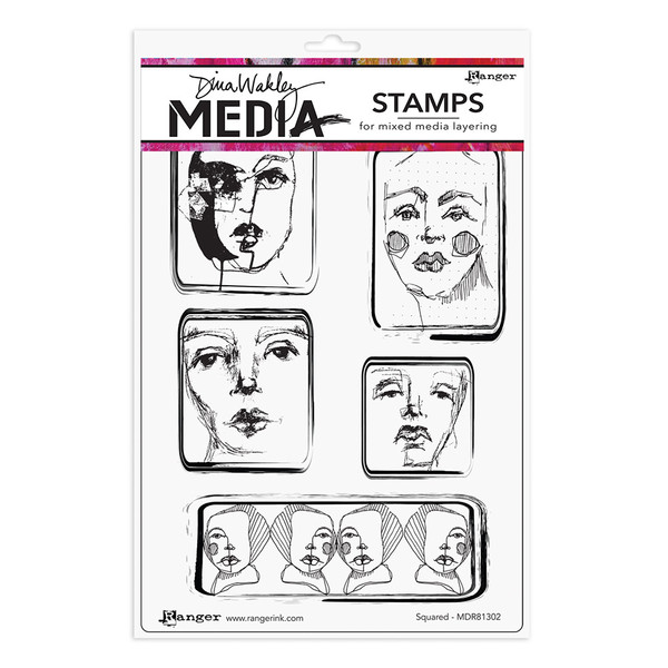 Dina Wakley Media: Cling Stamp, Squared